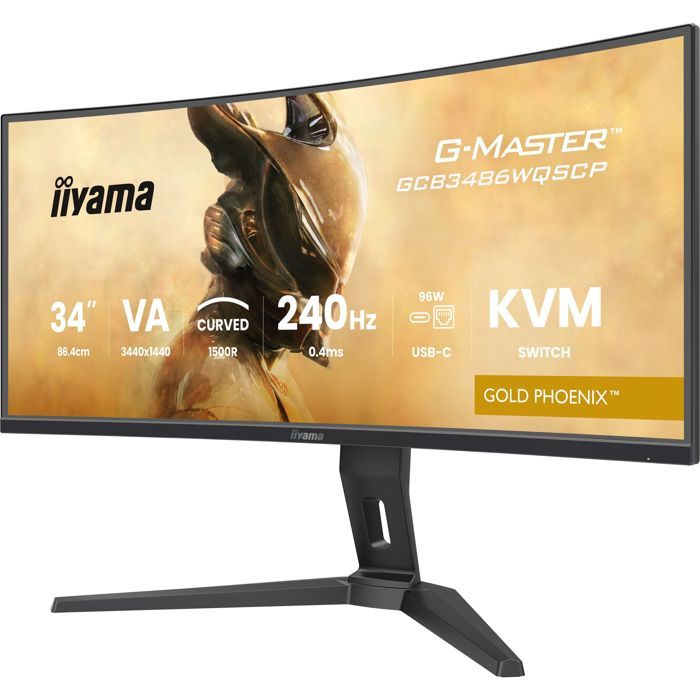 Ecran PC Gamer incurvé - IIYAMA - 34 - 240Hz - Dalle VA - 0.4ms - Réglable en hauteur - G-Master GOLD PHoeNIX