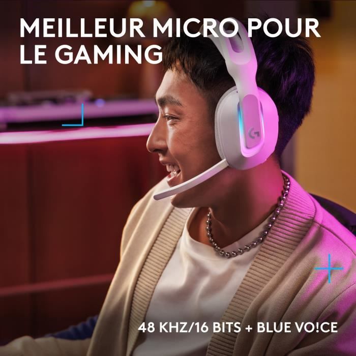 Casque gamer - sans fil - Logitech G - G522 - Lightspeed - Blanc