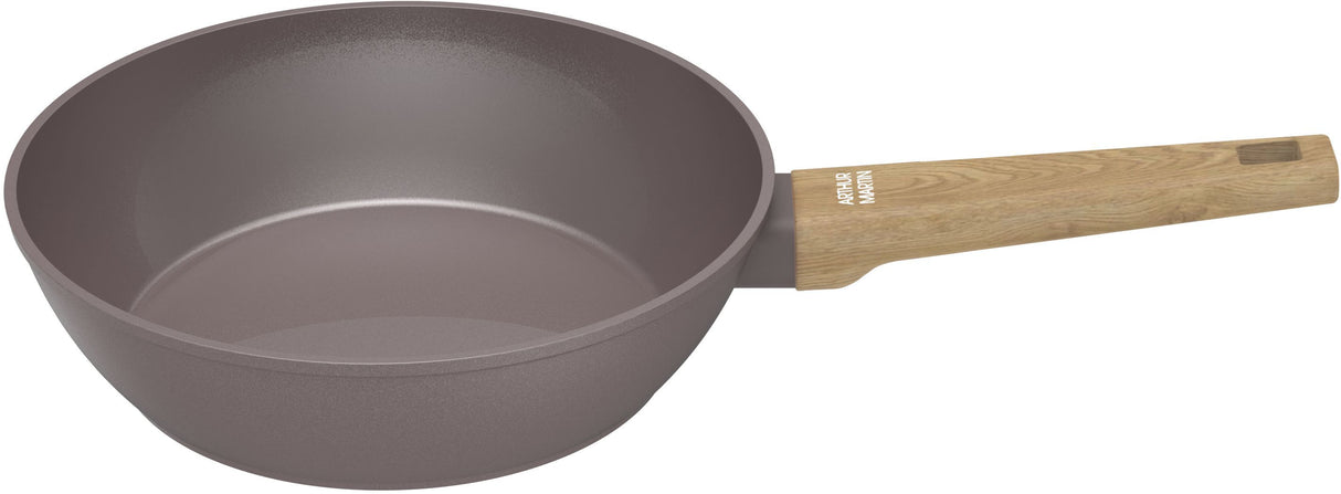 Sauteuse - Tous feux dont induction - ARTHUR MARTIN - AM9910 - Revetement céramique - Ø 24 cm - Couvercle et panier inox - Taupe