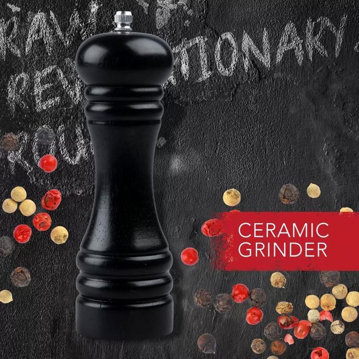 Ensemble de 2 Moulins a poivre manuel - FACKELMANN PROFESIONAL - 18 cm - Noir