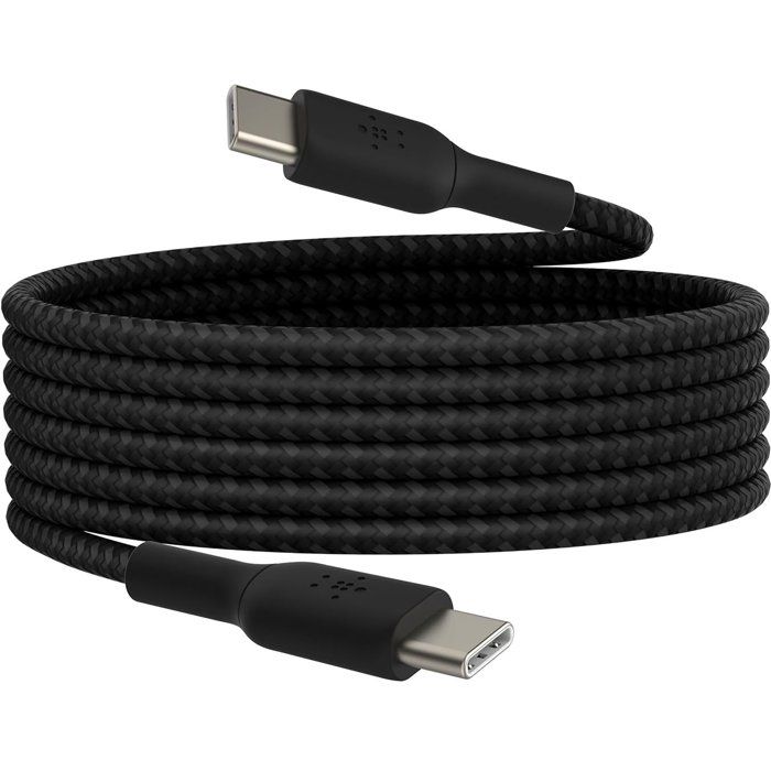 Câble tressé - BELKIN - USB-C vers USB-C - 2 m - Blanc