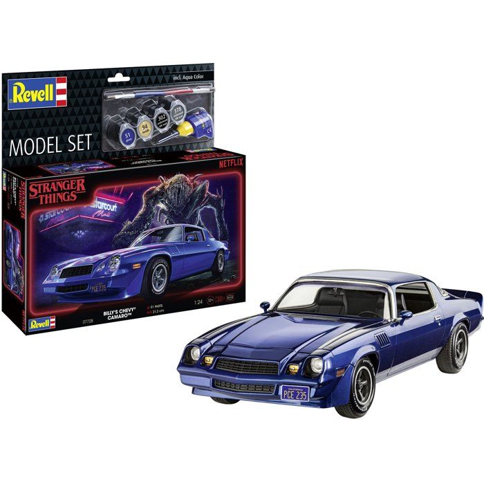 Maquette de voiture - REVELL - Model Set - Stranger Things - Billy's Chevy Camaro Z/28 - Avec colle, peintures et accessoires