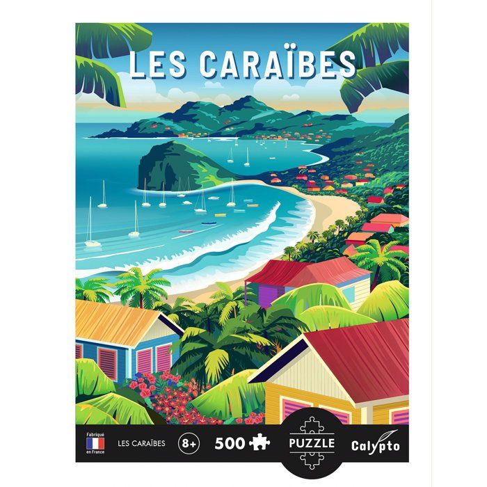 Puzzle - SENTOSPHERE - Calypto - 500 pieces - Les Caraibes - Toucher soyeux - Des 8 ans