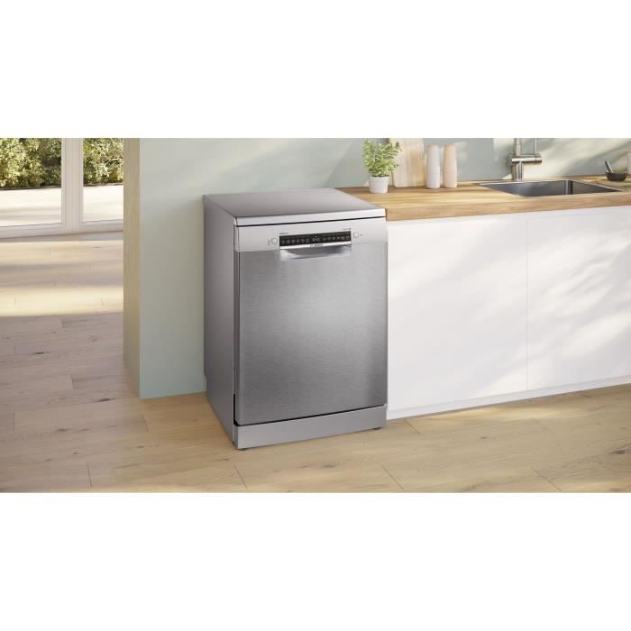 Lave-vaisselle pose-libre BOSCH SMS4ECI26E SER4 - 13 couverts - Induction - L60cm - 44 dB - tiroir a couverts - Acier brossé