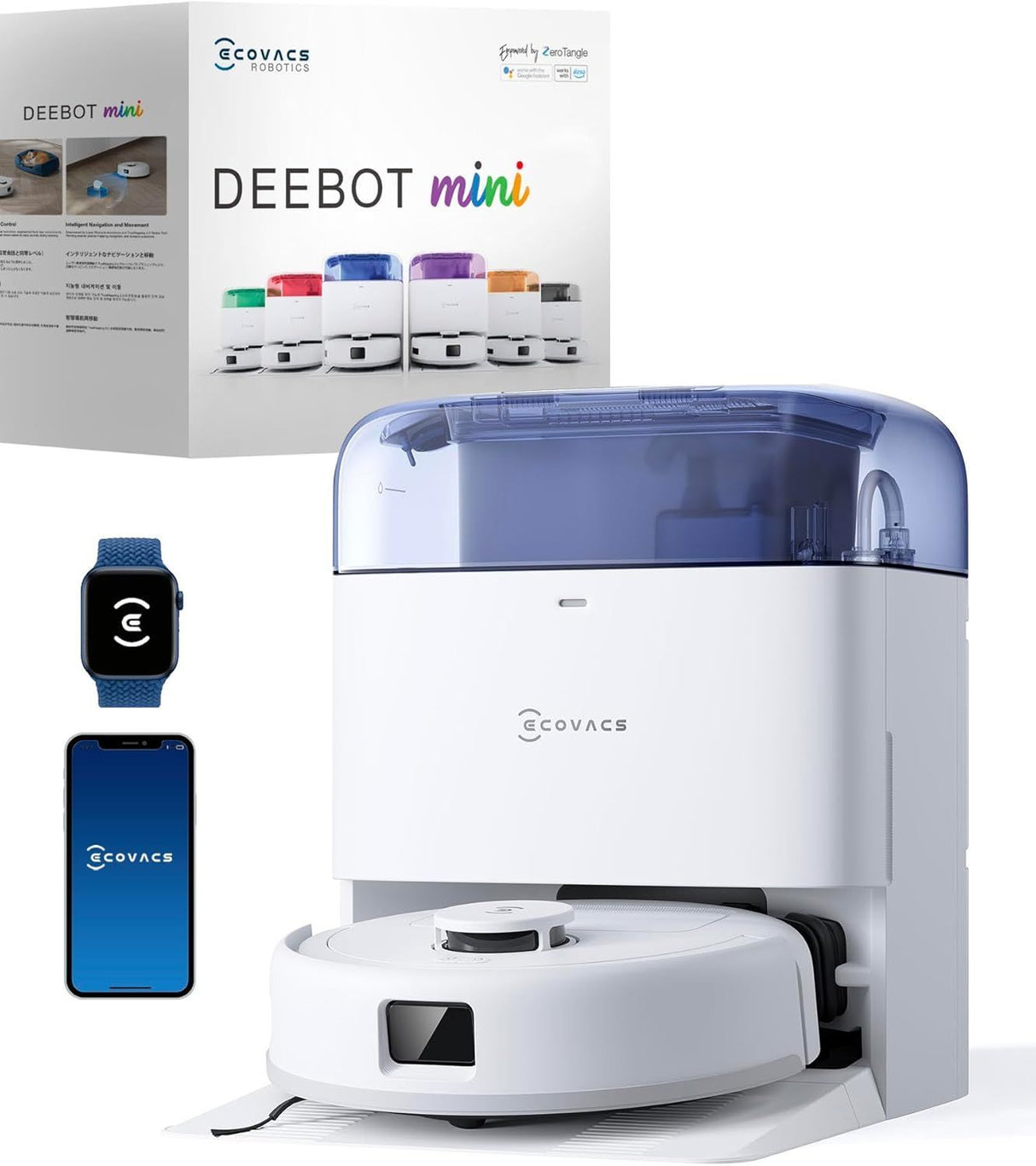 Aspirateur Robot Laveur - ECOVACS DEEBOT MINI - 9 000 Pa - ZeroTangle 2.0 - TrueMapping 2.0 - Séchage a 45 ? - Vidage Auto