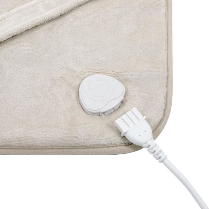 Coussin chauffant dos et cervicales - LIVOO - DOS218C - 100 W - 60 x 90 cm - Flanelle - Lavable en machine 30° - 50-65° - Creme