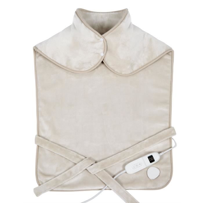 Coussin chauffant dos et cervicales - LIVOO - DOS218C - 100 W - 60 x 90 cm - Flanelle - Lavable en machine 30° - 50-65° - Creme