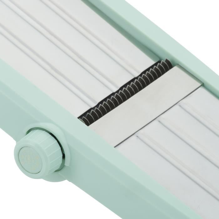 Mandoline 3 en 1 - LIVOO - MEN429 - Acier inoxydable - 3 a 9 mm - Poignée amovible - Poussoir avec piques - Pieds antidérapants