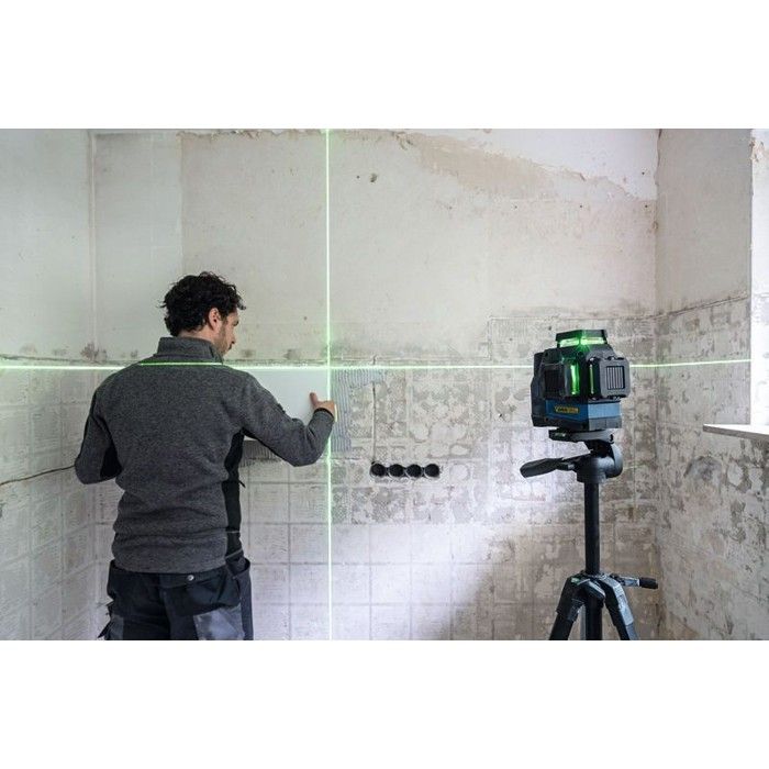 Bosch Professional laser lignes GLL 12V-100-33 CG (3 lignes laser sur 360°, portée 100 m, housse, L-BOXX avec batterie chargeur)