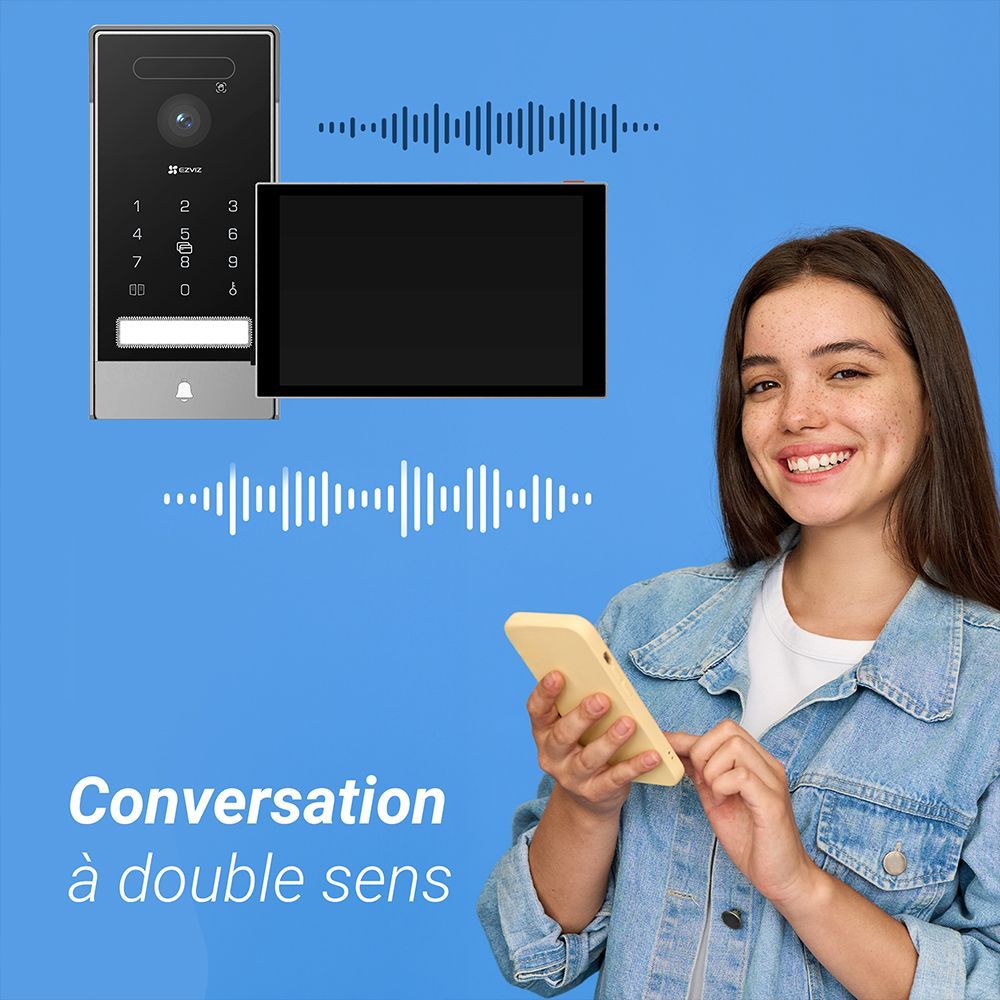 Visiophone - EZVIZ - HP7 PRO 4K - 2 fils - Ecran tactile 8 "