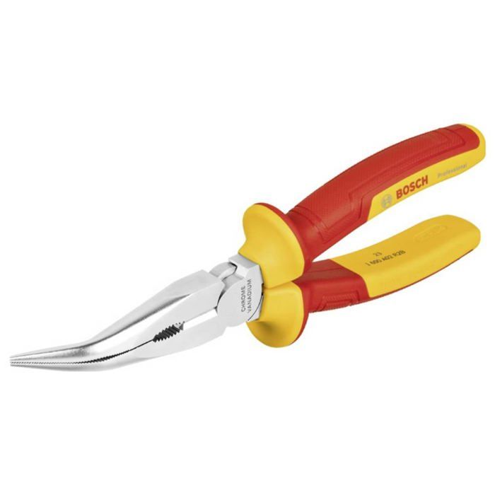 Pince VDE a bec long coudée - BOSCH PROFESSIONAL - 200 mm - Isolée jusqu'a 1 000 V - Protection électrique