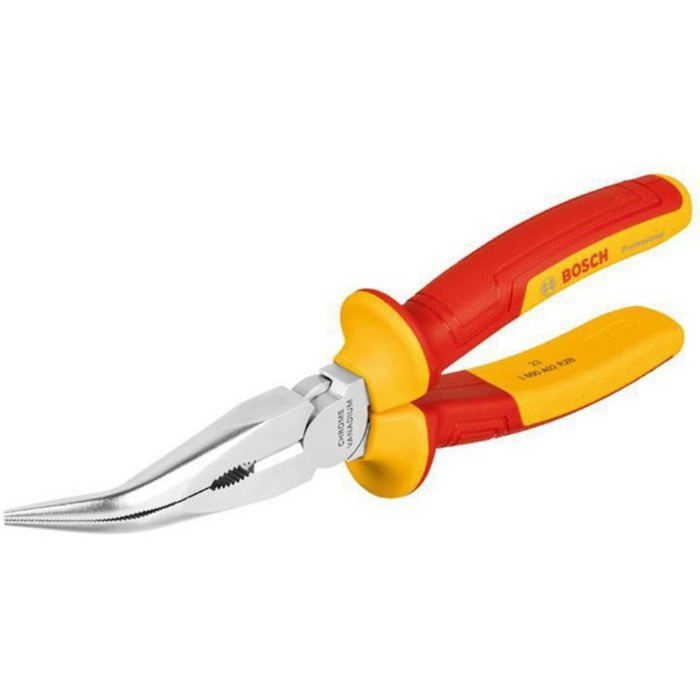 Bosch Professional pince VDE droite a bec long 200 mm (certifiée jusqu'a 1 000 V, isolée avec des polyuréthanes thermoplastiques)