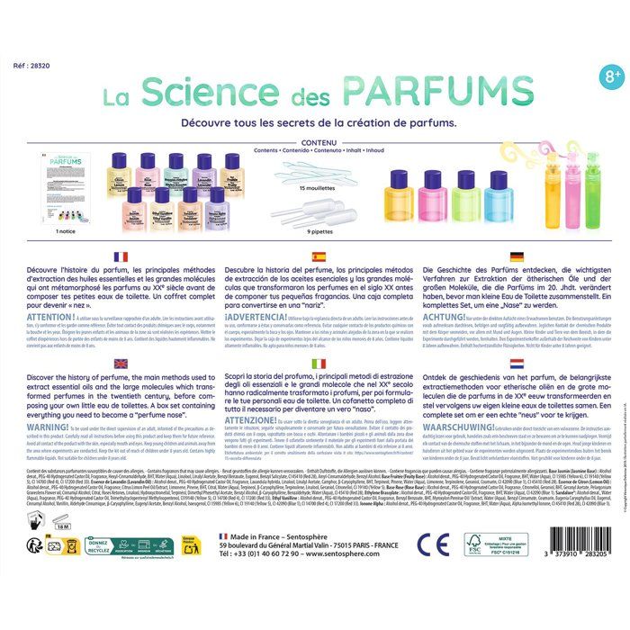 Kit Scientifique - SENTOSPHERE - La science des parfums - Faire évoluer son odorat - Composition parfum - Des 8 ans