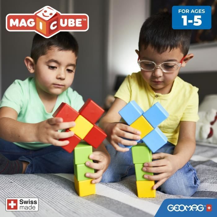 Blocs magnétiques - GEOMAG - Set créatif - 16 pieces - Éducatif - Plastique recyclé - Des 12 mois
