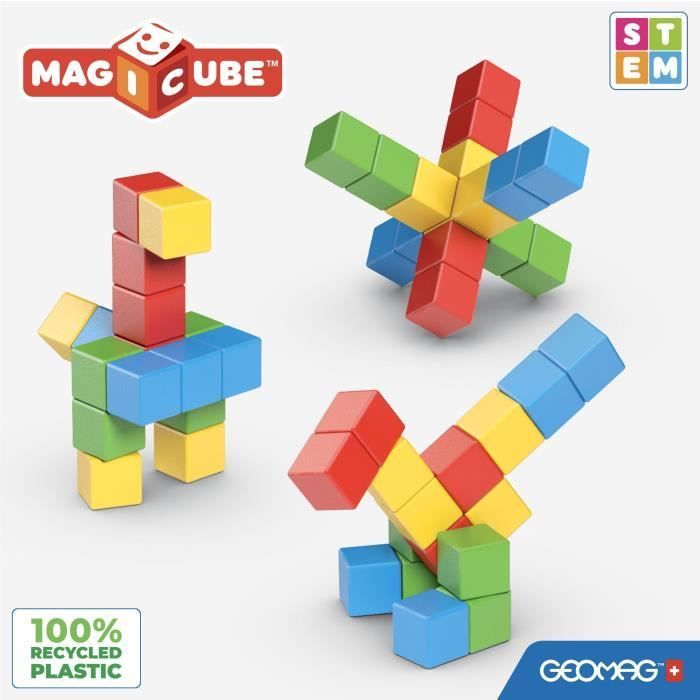 Blocs magnétiques - GEOMAG - Set créatif - 16 pieces - Éducatif - Plastique recyclé - Des 12 mois
