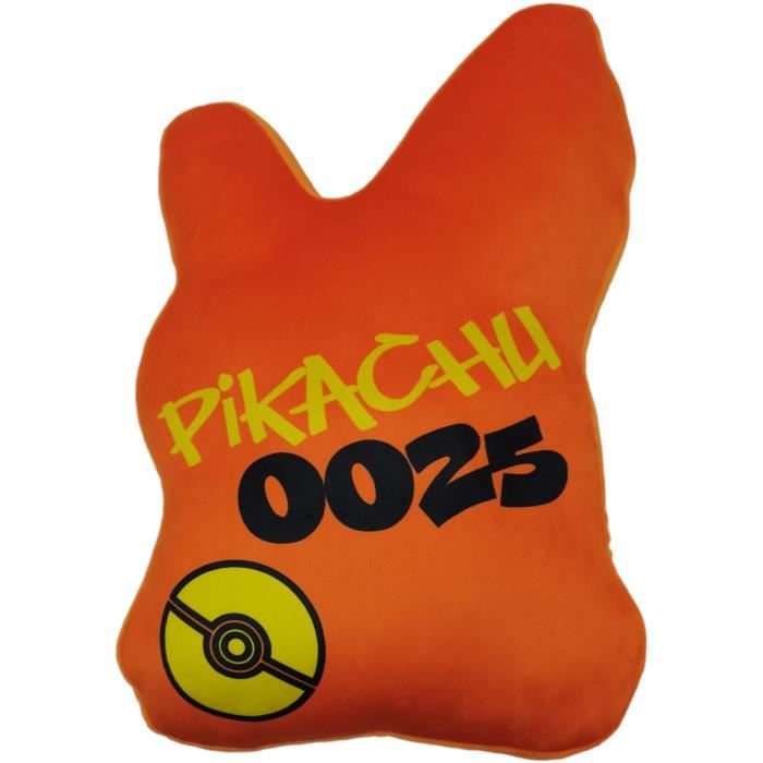 Coussin premium 3D en Velboa - POKEMON - Pikachu - 40 cm