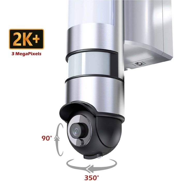 Caméra extérieure - KYF - Connectée Wifi - Rotative - Filaire - 220V - Eclairage LED 1600 Lm