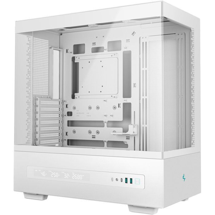 Boitier PC - DEEPCOOL - R-CH690-WHNNA0D-G-1 - Ecran digital - Mini tour - Format Mini-ITX/Micro-ATX/ATX & Micro-ATX - Blanc