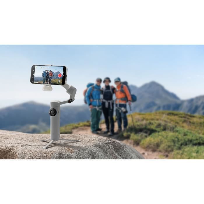 Stabilisateur smartphone - INSTA360 - Flow 2 - Suivi panoramique 360° - Stabilisation 3 axes - Gris