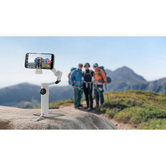 Stabilisateur smartphone - INSTA360 - Flow 2 - Suivi panoramique 360° - Stabilisation 3 axes - Blanc
