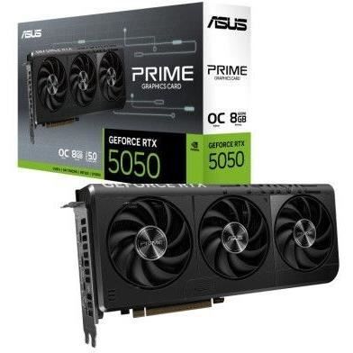 Carte graphique - ASUS - PRIME RTX 5050 O8G - 8 Go GDDR6 - 2560 coeurs CUDA - 7680 x 4320 pixels