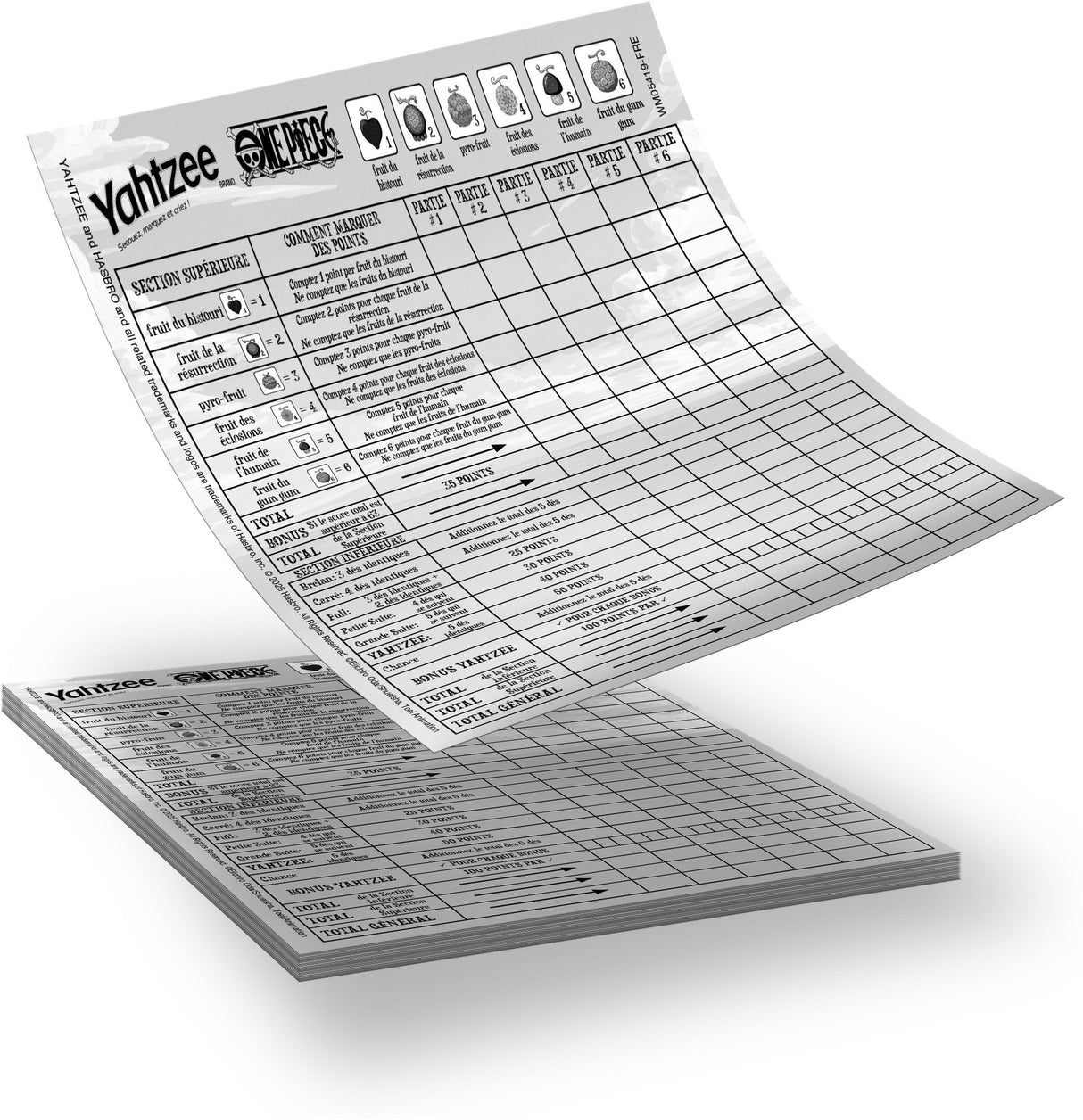 YAHTZEE One Piece - Jeu de société - WINNING MOVES - Des 8 ans