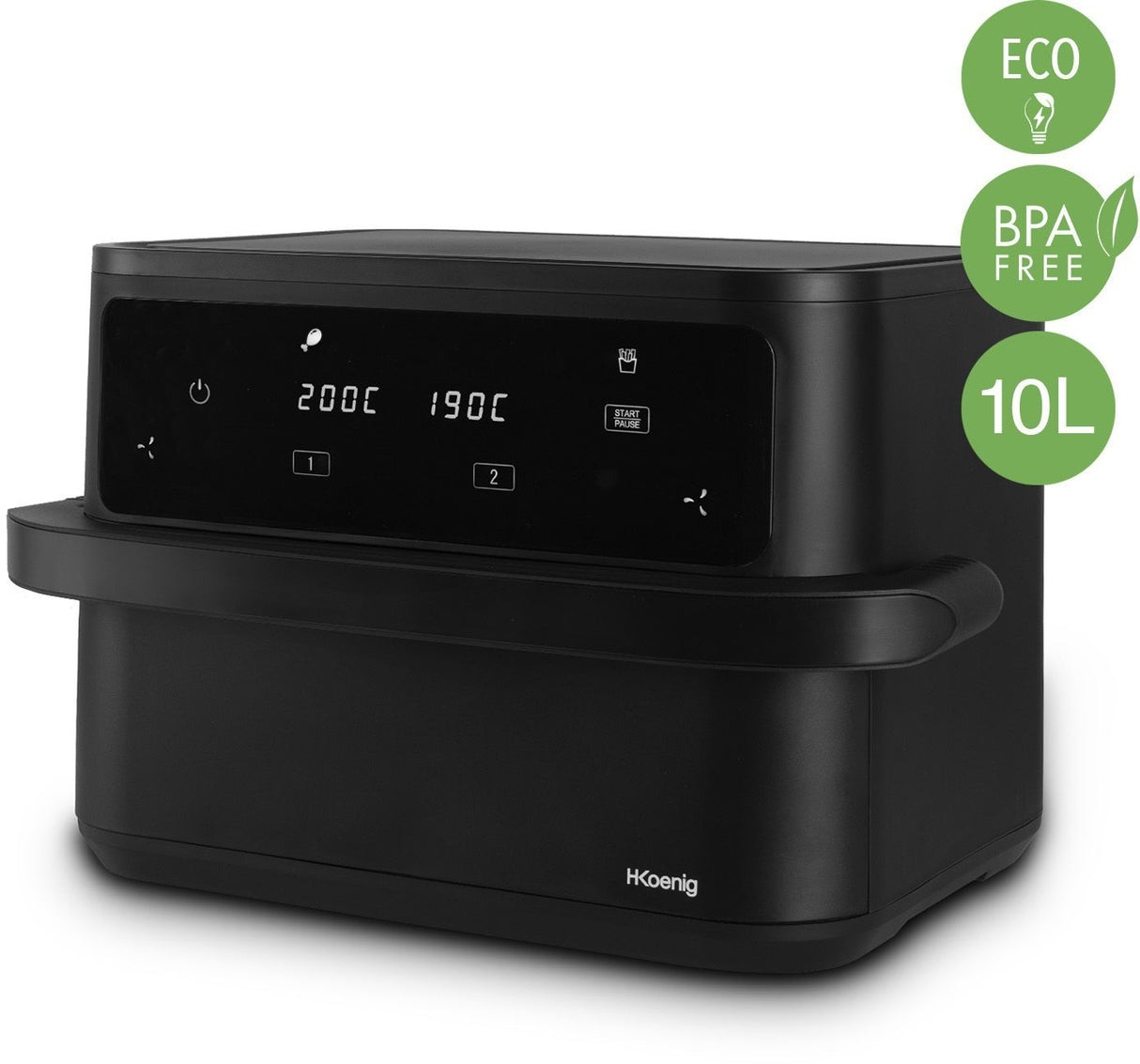 Friteuse sans huile HKoeNIG - FRY960 - Capacité 10L convertible 2 x 5L - 8 programmes de cuisson - 2400W