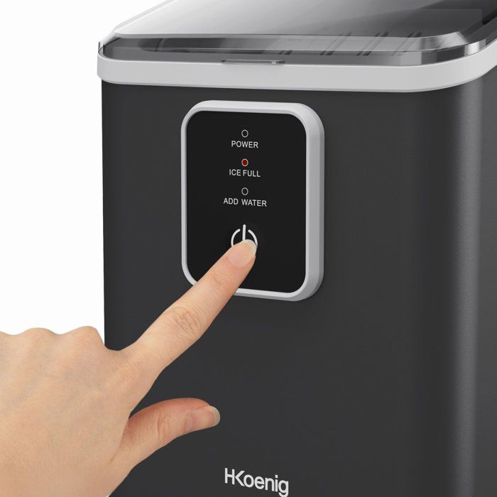 Machine a glaçons HKoeNIG - KUB12 - Jusqu'a 12kg de glaçons par jour - 6 a 13 minutes de production - 120W - Noir