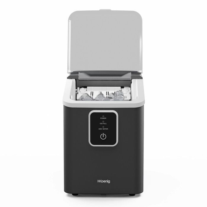 Machine a glaçons HKoeNIG - KUB12 - Jusqu'a 12kg de glaçons par jour - 6 a 13 minutes de production - 120W - Noir