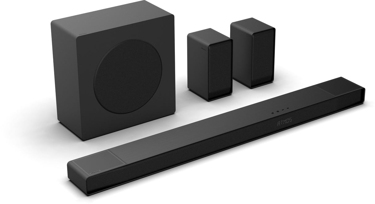 Barre de son - HISENSE - AX5140Q - 5.1.4 Canaux - Dolby Atmos & DTS:X - 520W - Caisson et enceintes arriere sans fil - HDMI eARC