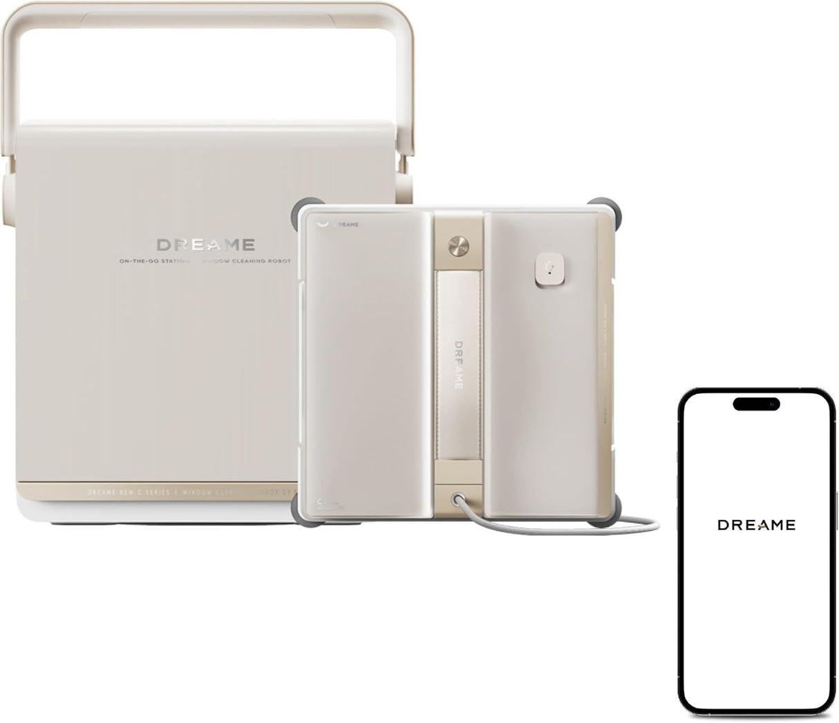DREAME C1 Station - Robot Laveur de Vitres - Protection Intégrale - Station Mobile - Gestion Automatique du Cordon