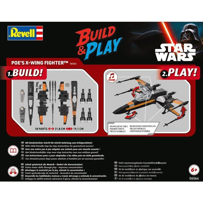Vaisseau a construire - REVELL - Build & Play - Star Wars - Poe X-Wing Fighter - Sons et lumieres - Des 6 ans