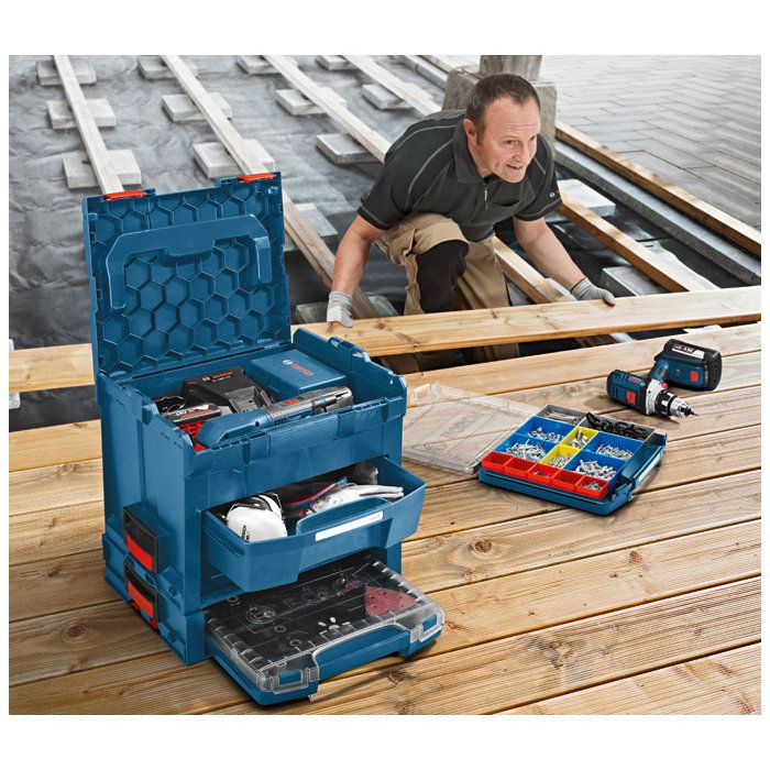 Bosch Professional Combo 18V – GSR 18V-65 + GDR 18V-215 + 2×GBA 5,0 Ah + GAL 18V-40 + L-BOXX (0615A50090)