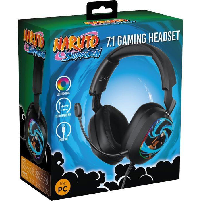 Casque gaming - Filaire - Konix - Naruto Shippuden - 7.1 PC - Haut-parleurs 50 mm - Microphone - 2 m - LED - Naruto Rasengan - Noir