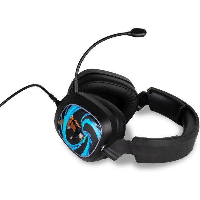 Casque gaming - Filaire - Konix - Naruto Shippuden - 7.1 PC - Haut-parleurs 50 mm - Microphone - 2 m - LED - Naruto Rasengan - Noir