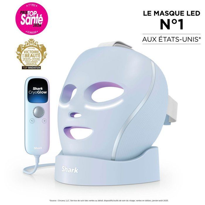 Masque LED SHARK CryoGlow avec rafraîchissement du contour des yeux Lilas