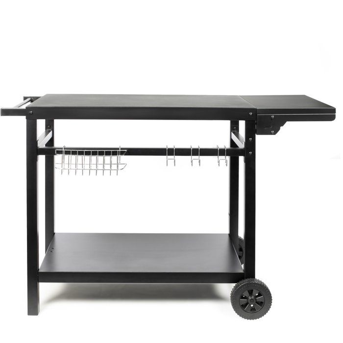 Desserte pour plancha avec tablette rabattable - LIVOO - GS170N - 2 roues crantées Ř15 cm - Plateau supérieur 85 x 50 cm