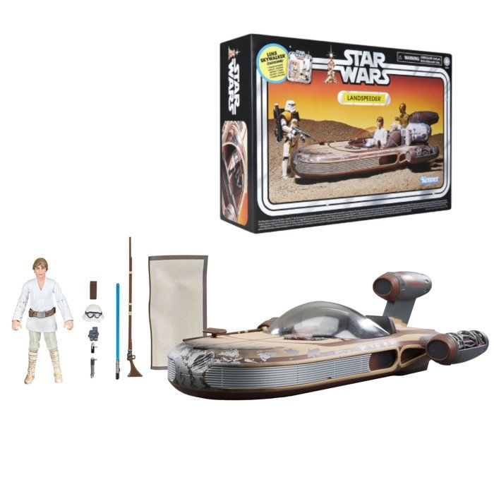 Star Wars Landspeeder de Luke Skywalker, figurine de 9,5 cm et véhicule de collection, The Vintage Collection Star Wars : Un nouvel