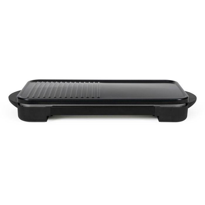 Appareil 2-en-1 crepiere et plancha grill - LIVOO - DOC349N - 1500 W - 8 mini crepes Ø 11,5 cm - Sans PFAS - Noir