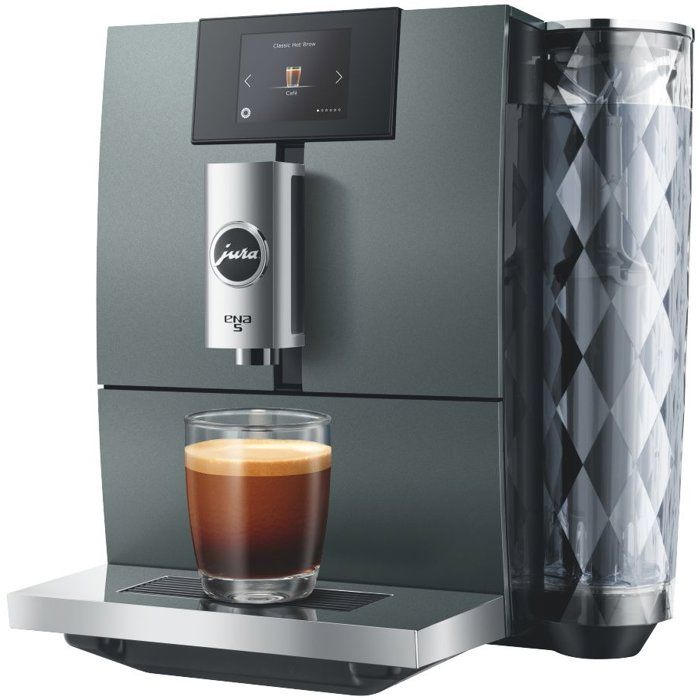 Machine a café Expresso broyeur - JURA - ENA 5 - 1450 W - 125 g - 1,1 L - 6 boissons - Vert gris laqué
