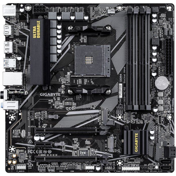 Carte mere - GIGABYTE - B550M DS3H AC R2 - Format Micro-ATX - Chipset AMD B550 - DDR4 & PCIe 4.0 - WiFi AC