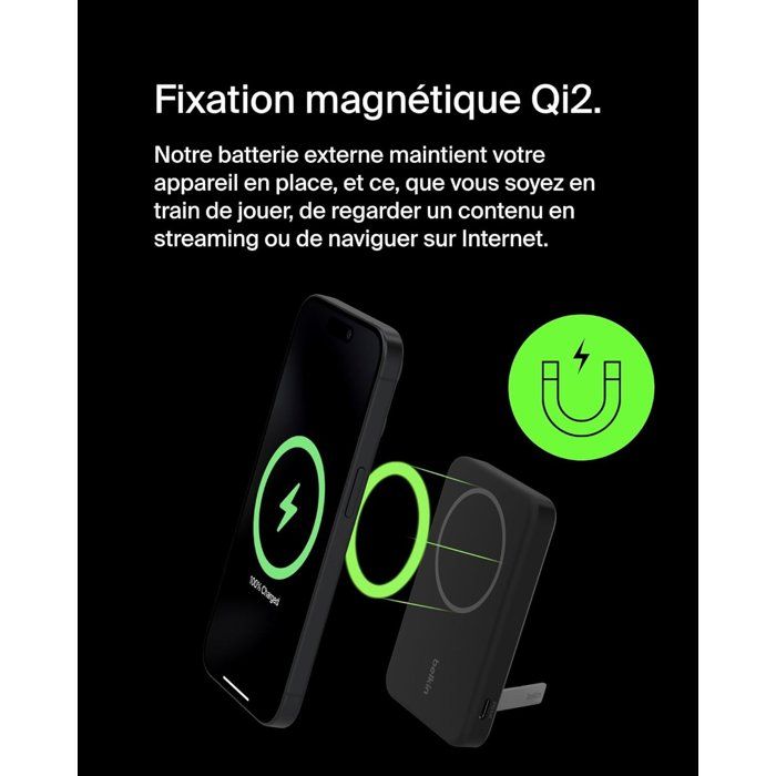 Batterie externe - BELKIN - 5 000 mAh - MagSafe - 15 W - Noir