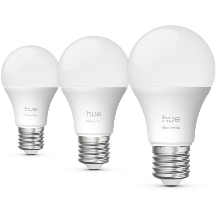 Pack de 3 ampoules LED connectées A60 - PHILIPS HUE - Lumiere blanche et colorée - Culot E27 - 8 W - 2200-6500K - 806 lumens