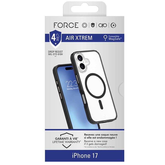 Coque FC Air Xtrem Frost MagSafe - IPhone17 - Noir