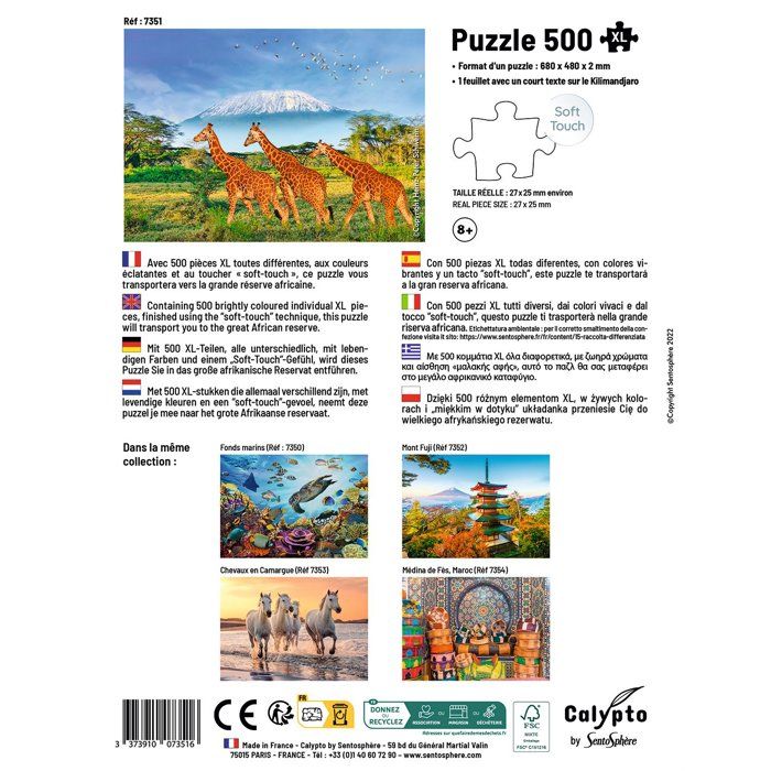 Puzzle - SENTOSPHERE - Calypto - 500 pieces XL - Girafes - Des 8 ans