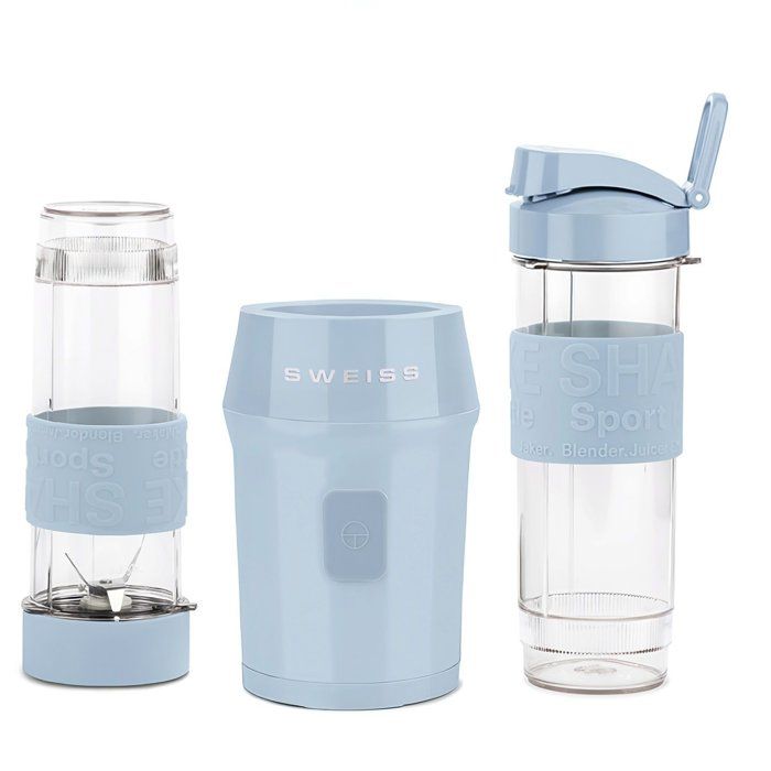 Mini-blender - SWEISS - MOOV6 - 300 W - 570 ml - 2 gourdes - Bleu