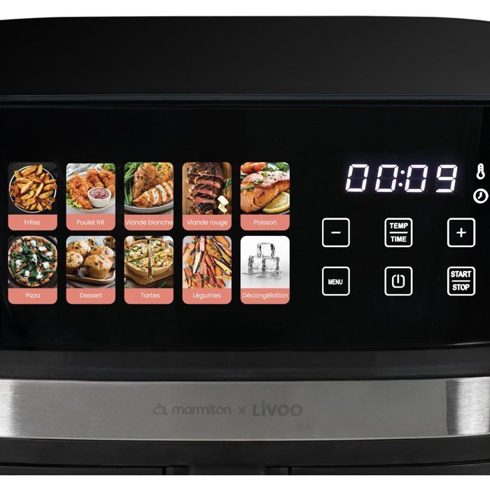 Friteuse sans huile - LIVOO x Marmiton - DOC343CO - 8 L - 1 700 W - 30 recettes via un QR code - Ecran digital 100% tactile
