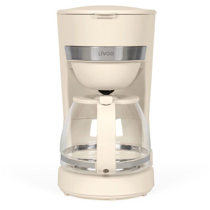 Cafetiere électrique - LIVOO - DOD200C - 750 W - 1,25 L - 10 a 12 tasses - Blanc cassé