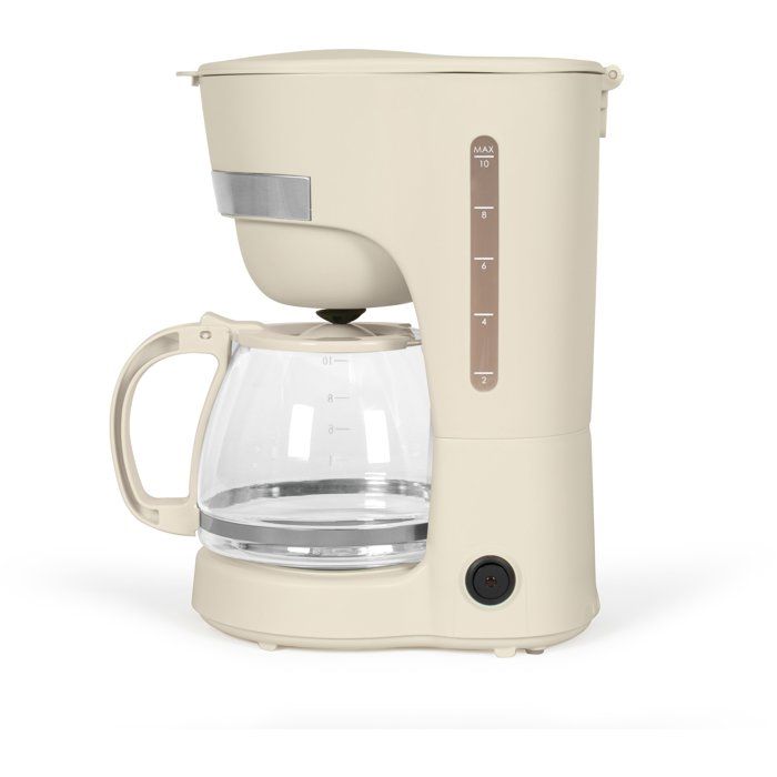Cafetiere électrique - LIVOO - DOD200C - 750 W - 1,25 L - 10 a 12 tasses - Blanc cassé