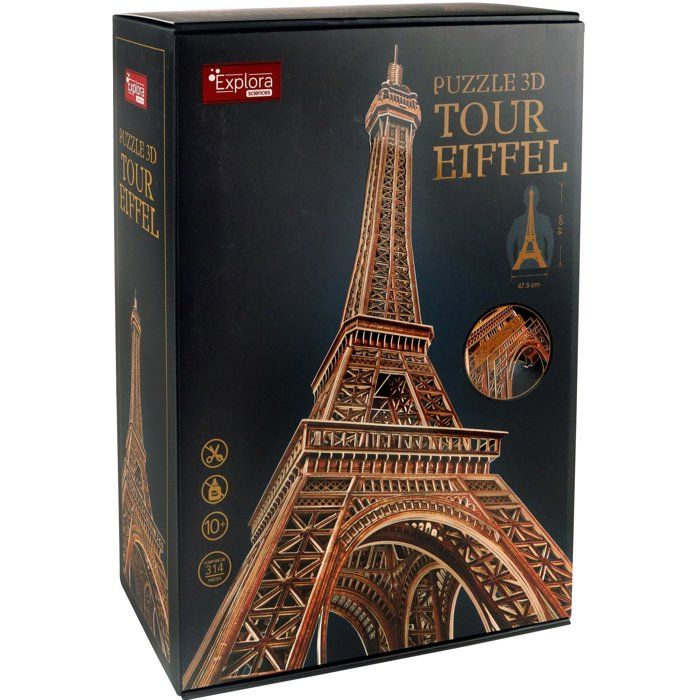 Puzzle 3D - Tour Eiffel - EXPLORA - 540041 - 314 pieces - Niveau 10 - Maquette - Des 10 ans